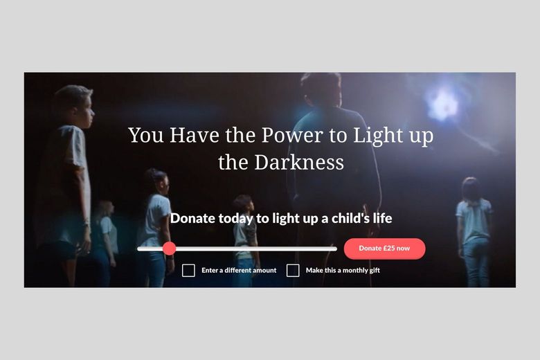 screenshot of the Make A Wish UK campaign donation platform when donating