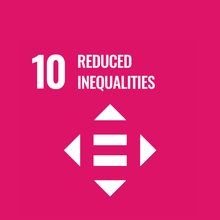 UN Sustainable Development Goal 10 icon showing four arrows pointing toward an equal sign, representing reduced inequalities.