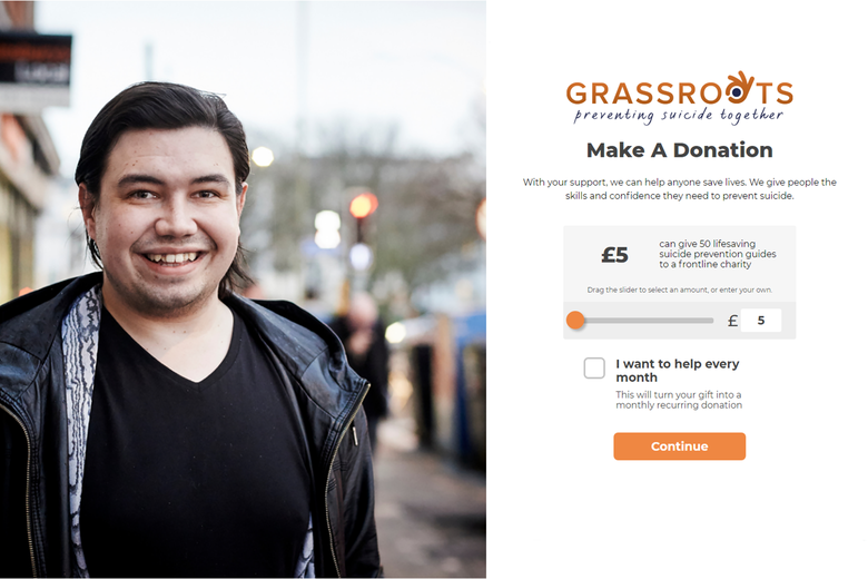 Grassroots new website donation platform by Giant
