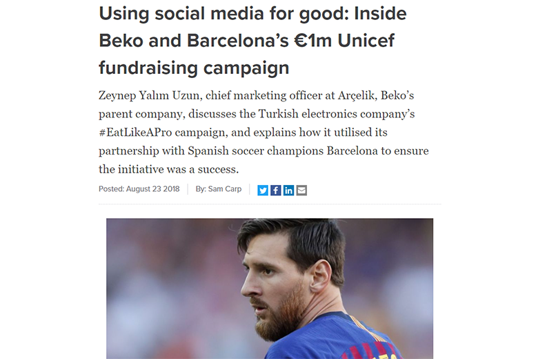 Beko, Barcelona and Unicef's campaign