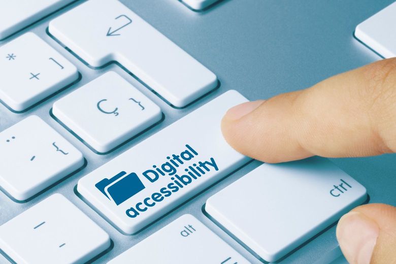 a keyboard with a key marked 'digital accessibility'