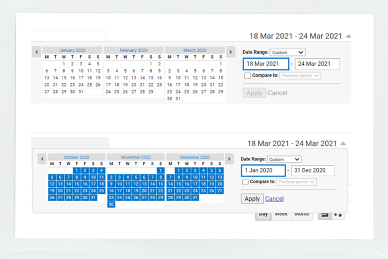 setting the correct date range on google analytics