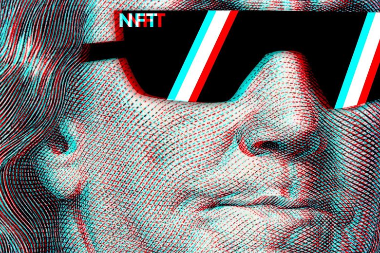 3D image of a man's face with NFT sunglasses