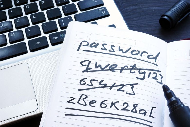 an example of safe passwords written down
