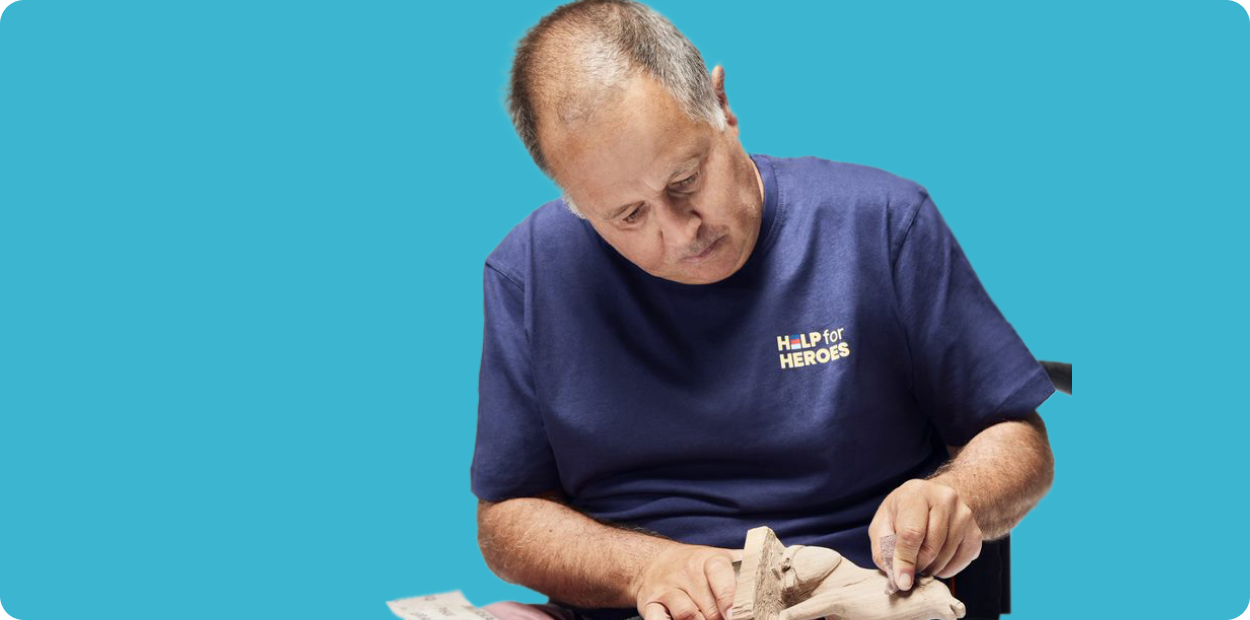 Man carving wood