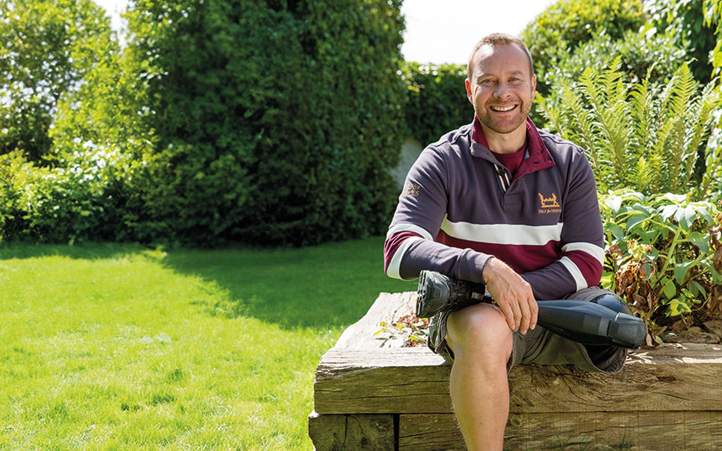 Man with prosthetic leg, smiling