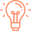 Orange lightbulb icon.